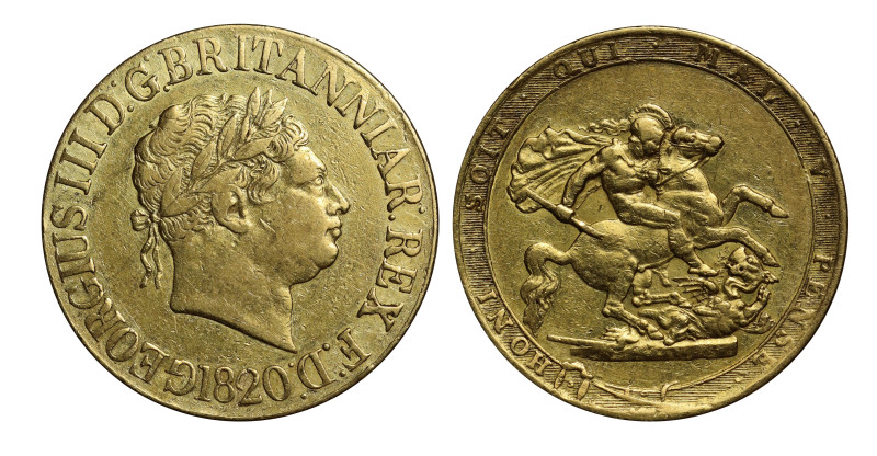 g George III (1760-1820), gold Sovereign, 1820, second laureate head right, date...