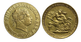 George III 1820 gold Sovereign Open 2
