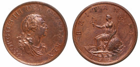 George III 1799 copper Halfpenny