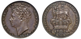 CGS, UNC 88, George IV 1826 silver Sixpence