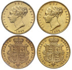 Victoria gold Half-Sovereigns (2): 1865, die numbers 52, 8