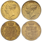 Australia Victoria, gold Half-Sovereigns (2): 1871S, 1872S, varying border types