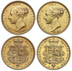 Victoria gold Half-Sovereigns (2): 1872, 3rd head, dies 254 & 45, type A3
