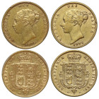 Victoria gold Half-Sovereigns (2): 1875, dies 2 & 3, 3rd head