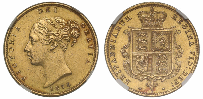 g Australia, Victoria (1837-1901), gold Half-Sovereign, 1875-S, Sydney Mint, thi...