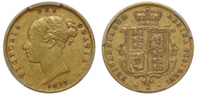 XF40 | Australia Victoria 1877 Melbourne mint gold Half-Sovereign narrow ribbon