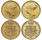 Victoria gold Half-Sovereigns (2): 1880, die 110, other without die number, 5th head