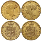 Australia Victoria gold Half-Sovereigns (2): 1881-S, 5th head, cross buried