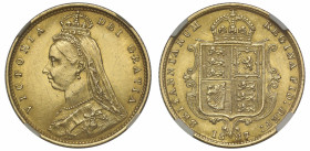 MS62 | Victoria 1887 gold Half-Sovereign No J.E.B. DISH L501