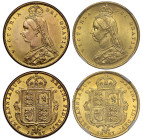 Victoria gold Half-Sovereigns (2): 1887 imperfect angled J type J.E.B.