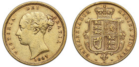 XF Details | Australia Victoria 1887 Melbourne mint gold Half-Sovereign Young Head Cleaned