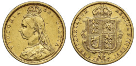 XF Details | Australia Victoria 1887 Melbourne mint gold Half-Sovereign DISH M503 Removed from jewellery