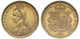 MS61 | Australia Victoria 1887 Sydney mint gold Half-Sovereign Spread J.E.B. Distant B. DISH S503