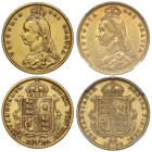 Victoria gold Half-Sovereigns (2): 1890, high and low shields