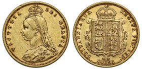 AU50 | Australia Victoria 1891 Sydney mint gold Half-Sovereign Imperfect J.E.B. DISH S509