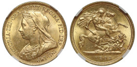 MS64+ | Victoria 1893 gold Half-Sovereign