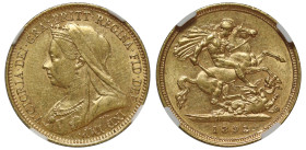 AU58 | Australia Victoria 1893 Sydney mint gold Half-Sovereign