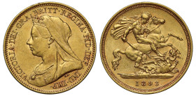 AU58 | Australia Victoria 1893 Sydney mint gold Half-Sovereign