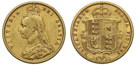 VF35 | Australia Victoria 1893 Melbourne mint gold Half-Sovereign Imperfect J DISH M507