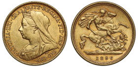 AU58 | Australia Victoria 1896 Melbourne mint gold Half-Sovereign