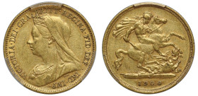 AU58 | Australia Victoria 1900 Sydney mint gold Half-Sovereign