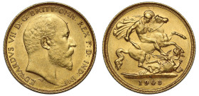 AU55 | Australia Edward VII 1903 Sydney mint gold Half-Sovereign