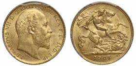MS64 | Edward VII 1907 gold Half-Sovereign