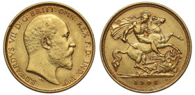 AU55 | Australia Edward VII 1908 Melbourne mint gold Half-Sovereign