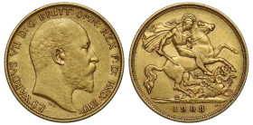 XF45 | Australia Edward VII 1908 Perth mint gold Half-Sovereign