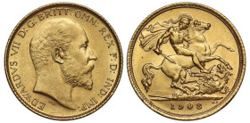 Australia Edward VII 1908 Sydney mint gold Half-Sovereign BVF