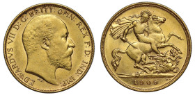 AU55 | Australia Edward VII 1909 Melbourne mint gold Half-Sovereign