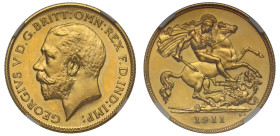 PF64+ | George V 1911 gold proof Half-Sovereign