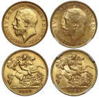 South Africa George V Pretoria mint gold Half-Sovereigns (2): 1925-SA, 1926-SA