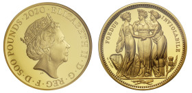 PF70 UCAM FR | Elizabeth II 2020 gold proof 5oz Three Graces