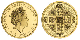 PF69 UCAM | Elizabeth II 2021 gold proof 2oz Plain Edge Gothic Crown QA