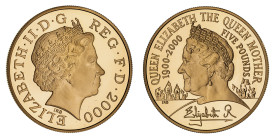 Elizabeth II 2000 gold proof Five Pounds Crown Queen Mother Centenary