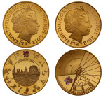 Elizabeth II 2012 gold proof Five Pounds 2-coin Set Olympic and Paralympic