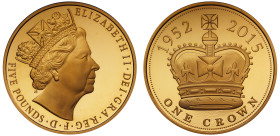 Elizabeth II 2015 gold proof Five Pounds Crown Longest Reigning Monarch