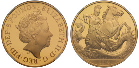 PF70 UCAM | Elizabeth II 2018 gold proof Five Pounds Crown Prince George 5th Birthday