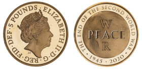 Elizabeth II 2020 gold proof Five Pounds Crown 75th Anniversary of the end of World War II