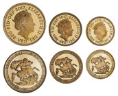 Elizabeth II 2017 gold proof Sovereign 3-coin Set