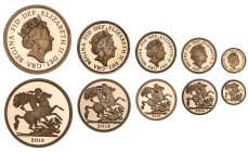Elizabeth II 2019 gold proof Sovereign  5-coin Set