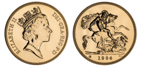 Elizabeth II 1994 gold BU Five Pounds