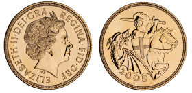 Elizabeth II 2005 gold BU Five Pounds