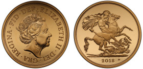 Elizabeth II 2018 gold BU Five Pounds