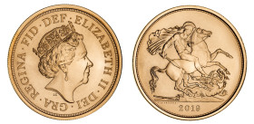Elizabeth II 2019 gold Matte BU Five Pounds