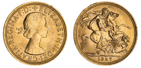 Elizabeth II 1957 gold Sovereign