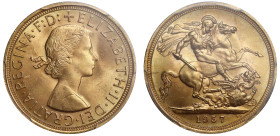 MS65 | Elizabeth II 1957 gold Sovereign