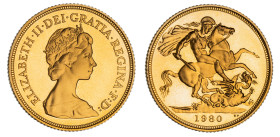 Elizabeth II 1980 gold proof Sovereign