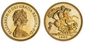 Elizabeth II 1980 gold proof Sovereign